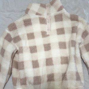 Cute Pink Patterned Sherpa Like Coat